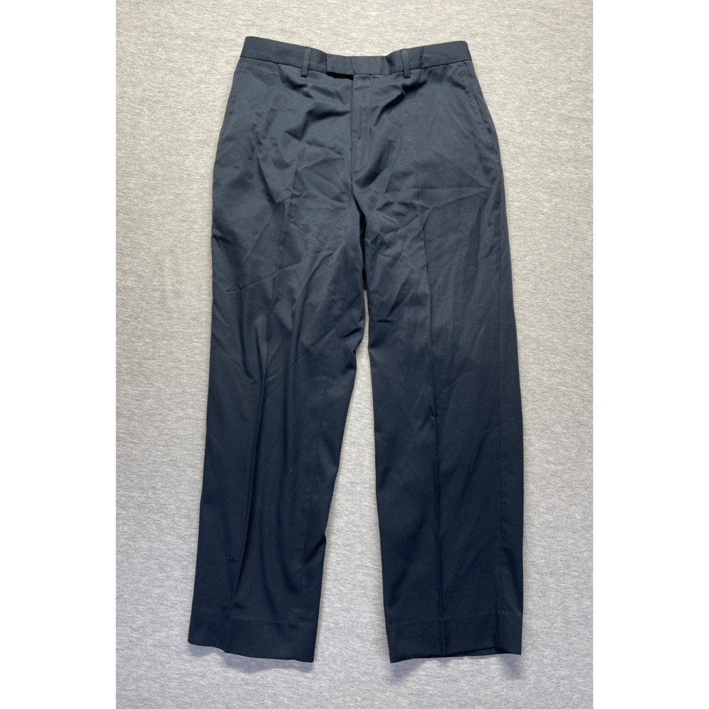 Roundtree & Yorke Dress Pants Mens 34x30 (Fits 33x29) Navy Straight Leg Business